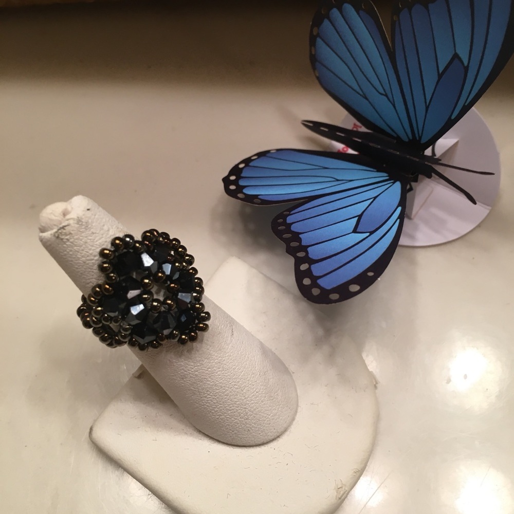 Beaded Ring & Matching Earring Set - Picture 3 of 5